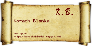 Korach Blanka névjegykártya